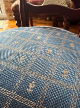 4 Sillas Comedor Tapizadas Azul Madera