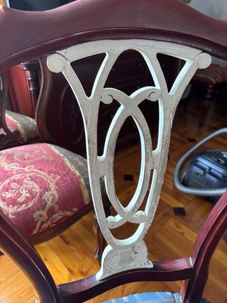 4 Sillas Comedor Tapizadas Azul Madera