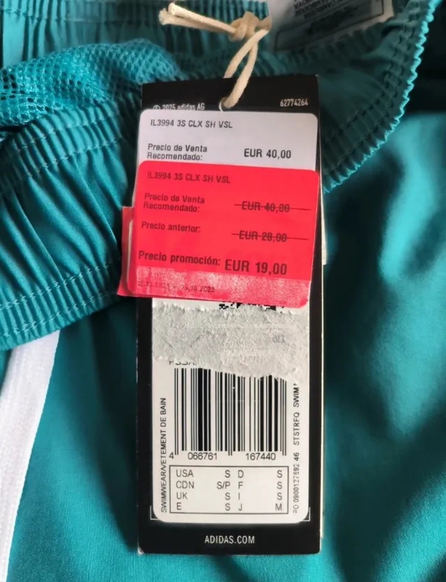 Bañador Adidas Turquesa Nuevo