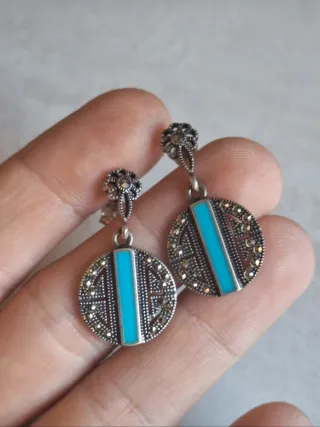 Orecchini Argento 925% Turchese e pietre