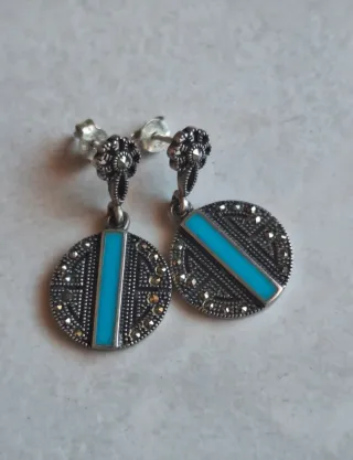 Orecchini Argento 925% Turchese e pietre