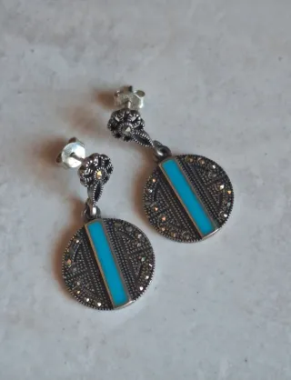 Orecchini Argento 925% Turchese e pietre