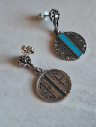 Orecchini Argento 925% Turchese e pietre