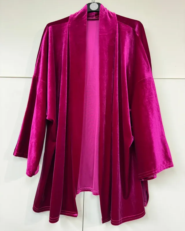 Kimono Terciopelo Fucsia Talla Única