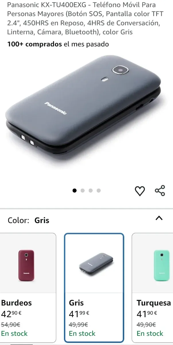 Panasonic KX-TU400 EXG Teléfono Móvil Fácil