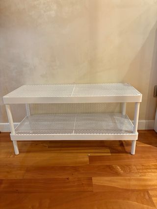 Perchero y banco zapatero blanco