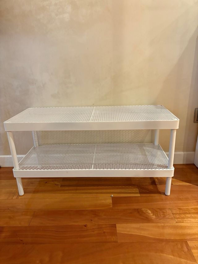 Perchero y banco zapatero blanco