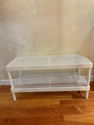 Perchero y banco zapatero blanco