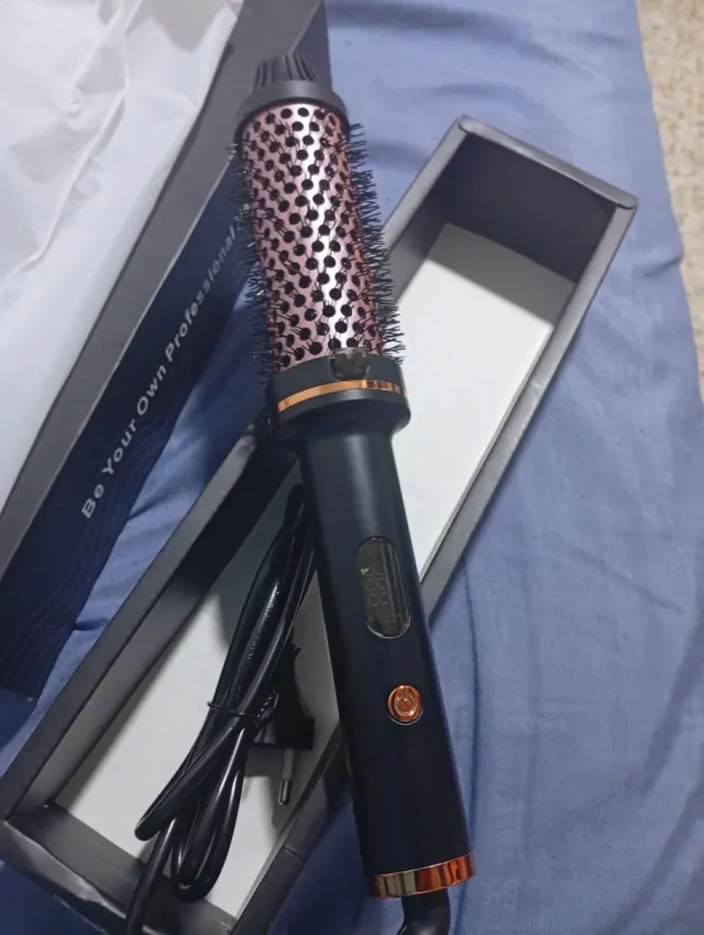 Cepillo Rizador Profesional Negro y Dorado