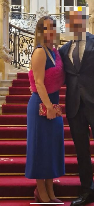 Vestido MIDI Zara Azul y Rosa