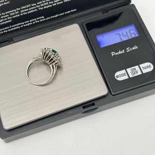 Anillo oro 18kt con esmeralda y diamantes