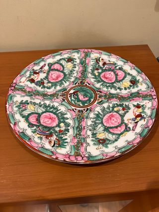 Pareja Platos Porcelana Macao Decorados