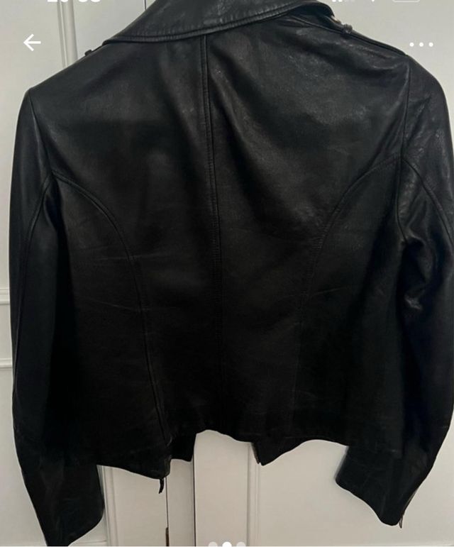 Cazadora Piel Perfecto Massimo Dutti Negra