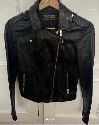 Cazadora Piel Perfecto Massimo Dutti Negra