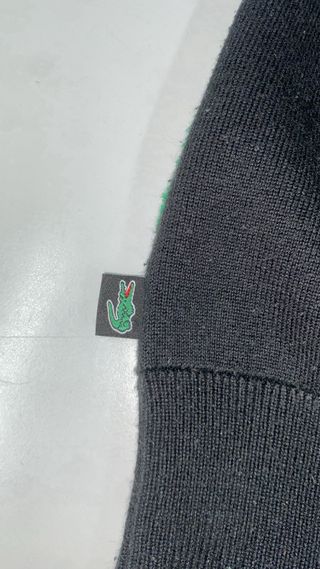 Felpa Lacoste Logo All-Over  Nera e Verde