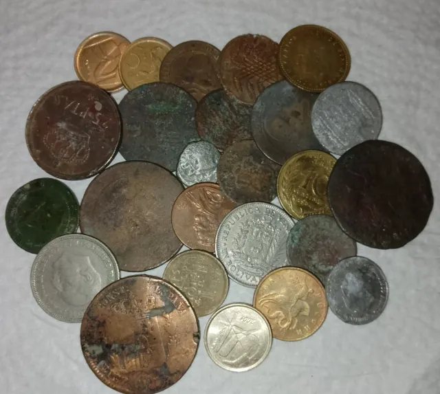 Lote 25 monedas antiguas y diversas