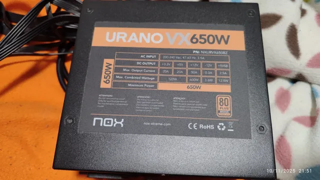 Fuente  NOX URANO VX 650W