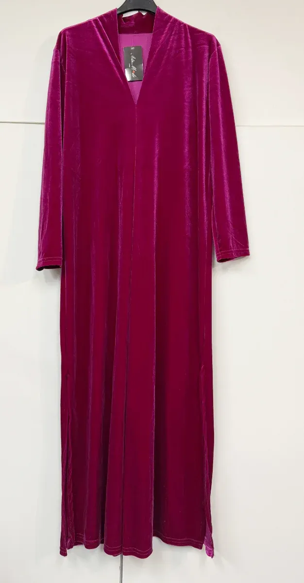 Vestido largo terciopelo fucsia