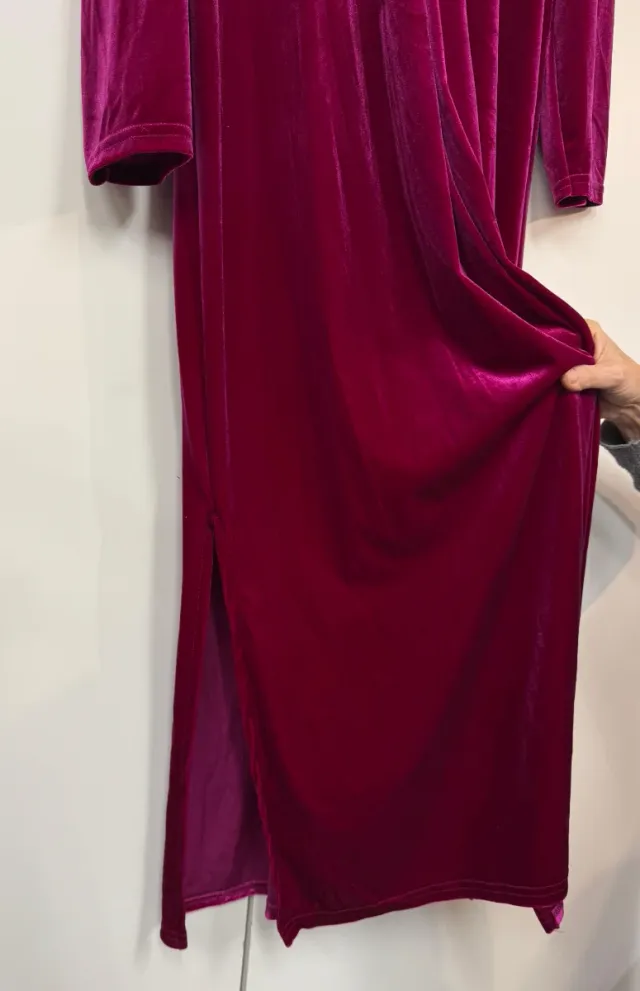 Vestido largo terciopelo fucsia