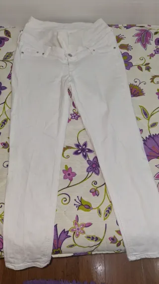 Lote 3 Pantalones Vaqueros Premamá Blancos