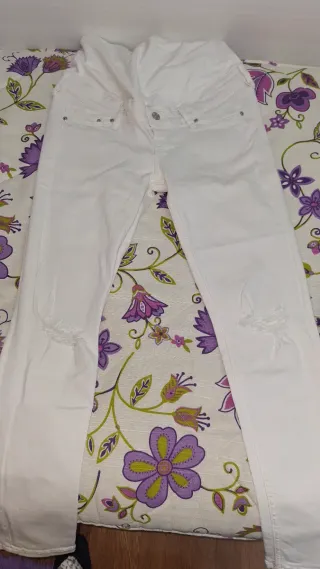 Lote 3 Pantalones Vaqueros Premamá Blancos
