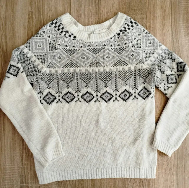 Jersey de punto mujer gris y blanco