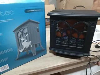 Estufa eléctrica imitación chimenea negra