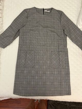 Vestido cuadros gris Talla M nuevo