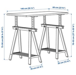 Scrivania Ikea con cavalletti inclinabile
