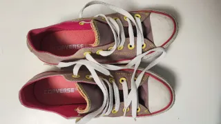 Bambas Converse Mujer Beige y Rosa