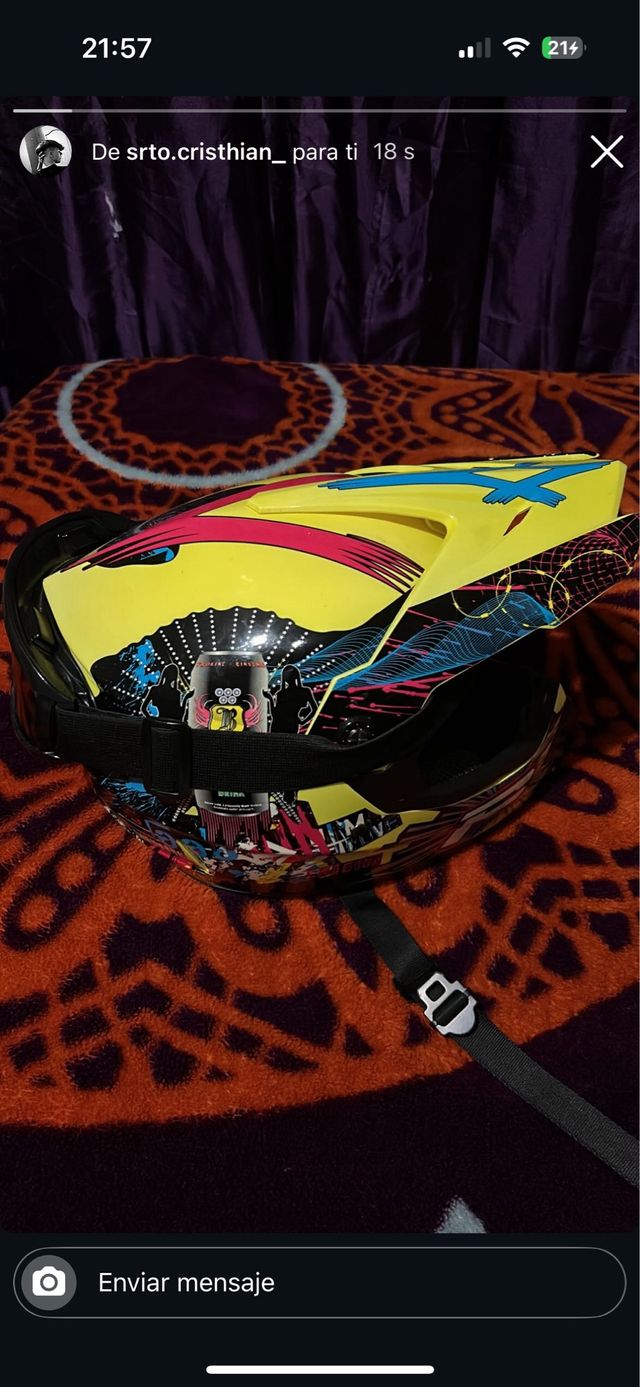 Casco Moto Cross Amarillo
