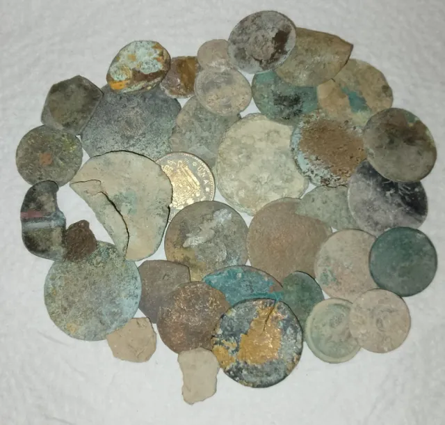 Lote 35 monedas antiguas para limpiar y clasificar