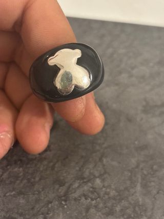 Anillo Tous Oso Plata 925 y Ónix