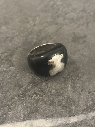 Anillo Tous Oso Plata 925 y Ónix