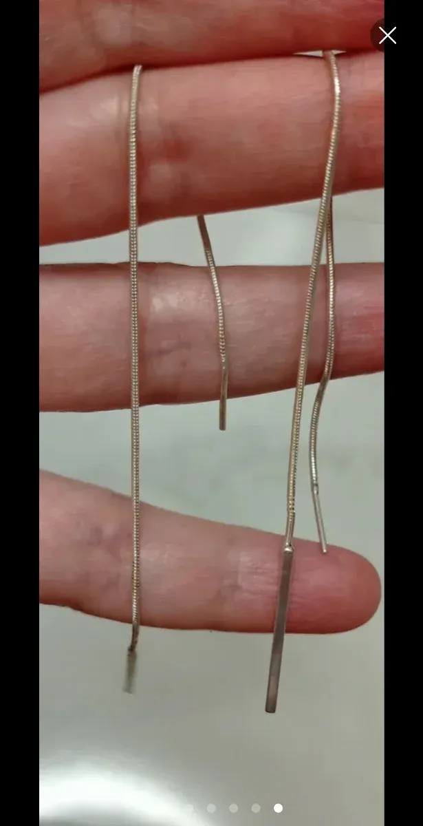 Pendientes largos plateados para fiesta