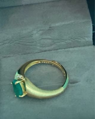 Anillo Oro Chapado Esmeralda GRC