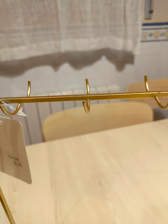 Joyero cristal dorado con colgadores