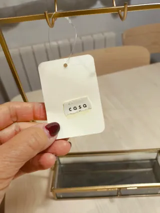 Joyero cristal dorado con colgadores