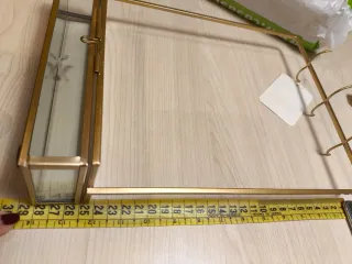 Joyero cristal dorado con colgadores