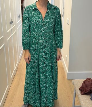 Vestido largo floral Zara
