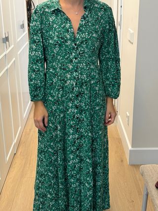 Vestido largo floral Zara