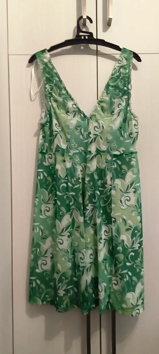 Vestido playero estampado verde mujer