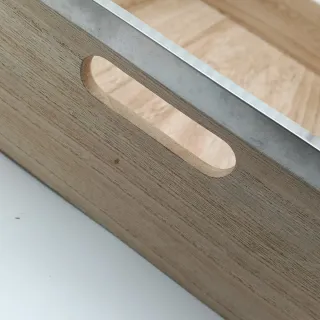 Vassoio Woody legno e bordo acciaio