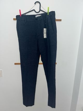 Pantalón Franela Slim Fit Azul Marino Talla 40