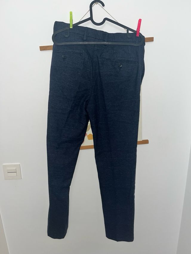 Pantalón Franela Slim Fit Azul Marino Talla 40