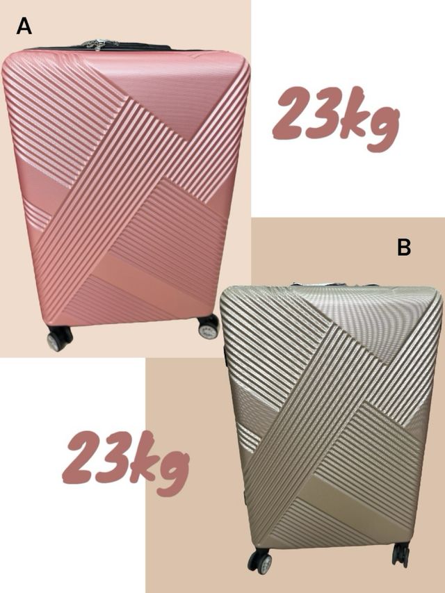 Maleta grande 23kg dorada/rosa