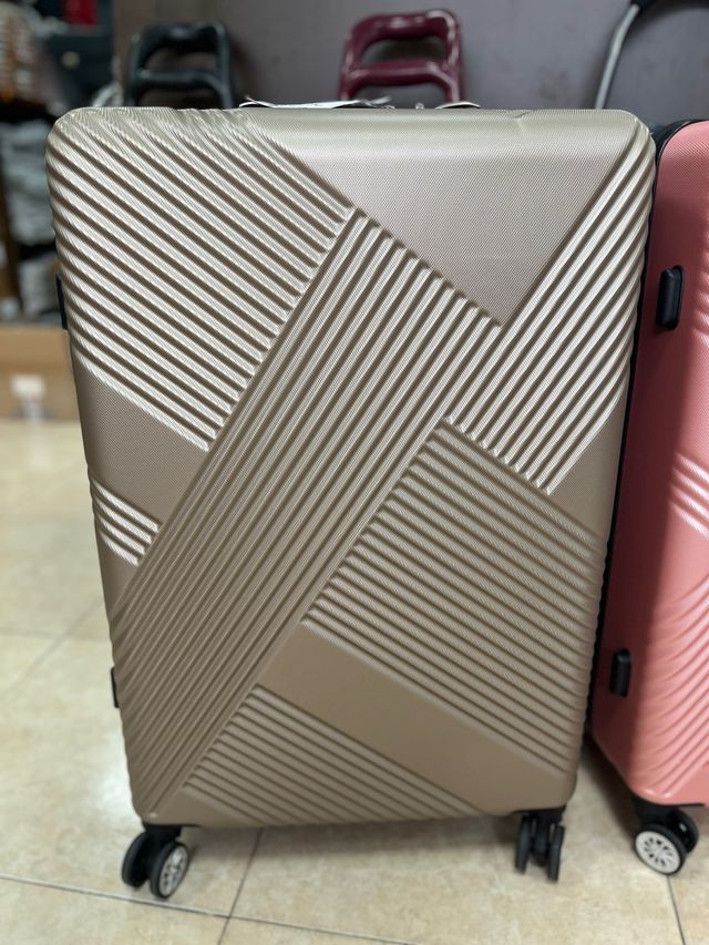 Maleta grande 23kg dorada/rosa