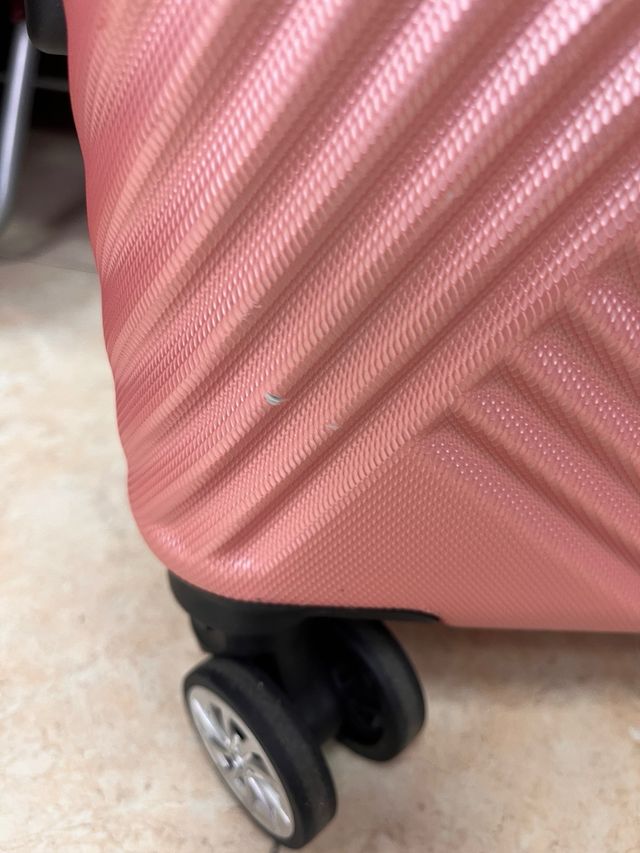Maleta grande 23kg dorada/rosa