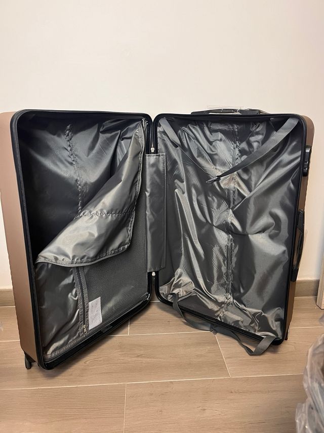 Maleta grande 23kg dorada/rosa