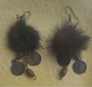 Pendientes H&M Borla Monedas Marrones Negros